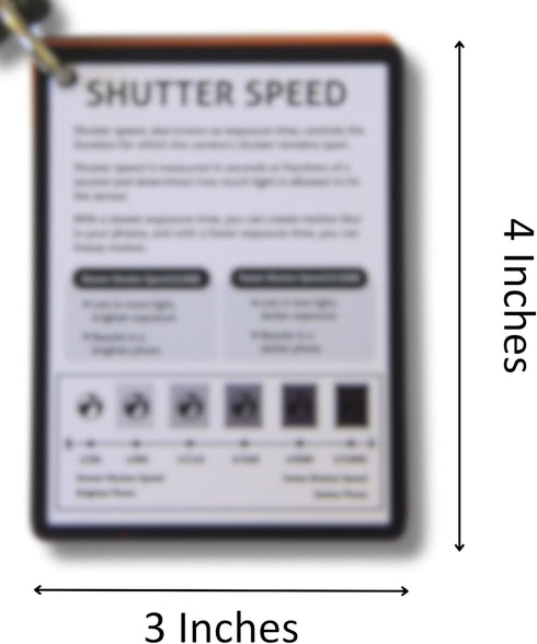DSLR Camera Photography Cheat Sheet Cards, Quick Reference Flashcards for Canon, Nikon, Sony Photographers