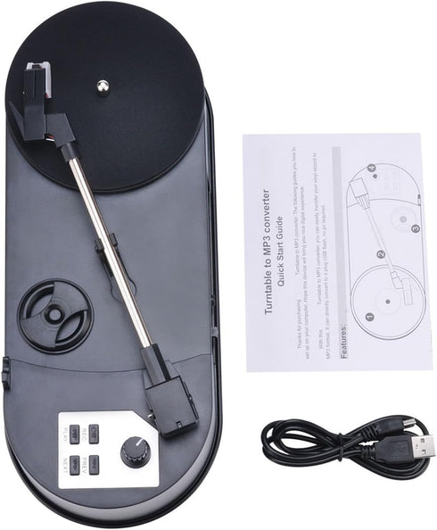YWLUUOO Record Player to MP3 Converter Turntable with Speed Option and USB Port