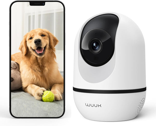 WUUK 4MP Indoor Security Camera, Pan Tilt Cam for Baby Monitor, Wi-Fi Home Security Pet Camera with Night Vision