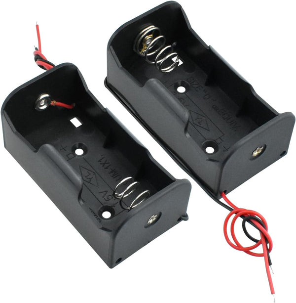 SDTC Tech 2-Pack 1 Slot D Cell Battery Holder 1.5V D Size Battery Case