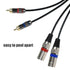 Dual RCA Male to Dual XLR Male Cable Adapter - 10 Feet Unbalanced L/R RCA to XLR Phono Plug Cable