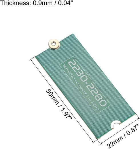 MECCANIXITY M2+ M.2 NGFF/NVME Length Extend Adapter 2230-2280 Only SSD Extension Bracket Card Plate PCB Board for PC Computer Case by MECCANIXITY
