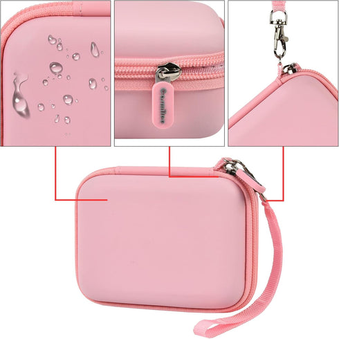 Carrying Case for 2PCS iWALK Portable Charger Power Bank, Pink Bag for Small Charging Battery Packs