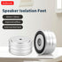 Audiocrast 4X Silver Aluminum HiFi Speaker Isolation Feet Pad, 40x20mm Non-Slip Vibration Dampener for Subwoofer
