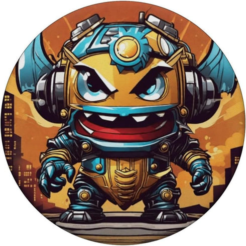 Alien Robot Invasion PopSockets Standard PopGrip - Funny Cartoon Robotic Futuristic Design