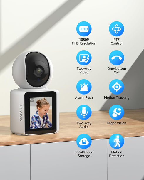 TMEZON Video Pet Dog Camera, Indoor Two Way Wireless Security Camera Monitor 1080P with Phone App, Motion Detection,