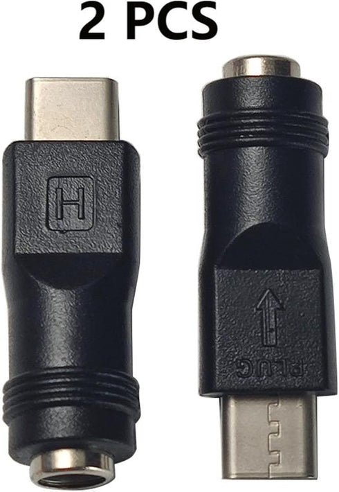 SHANFEILU 5.5x2.1mm DC5521 2 USB C to DC Power Adapter Type C USB Male to DC Female Connector Female to Type C Male