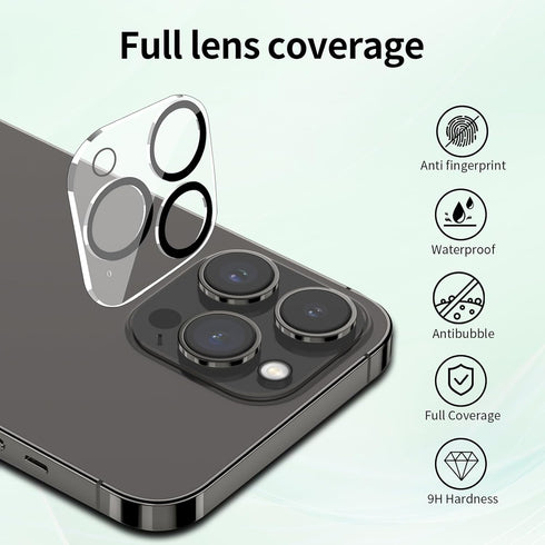 3 Pack 16 9H BLEUM CADE Camera Lens Protector for iPhone Pro Max, Full Coverage, Anti-Scratch, Hardness Tempered Glass