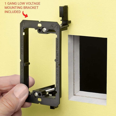 Premium 2 Speaker Wall Plate, Supports 2 Speaker Configurations, Speaker Plug for Wall Speaker Wire, 1 Gang Screwless