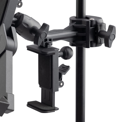 On-Stage TCM1500 Tablet/Smartphone Holder, Clamp Mount, Nonslip Padding, Adjustable Angle for Tablets and Smartphones