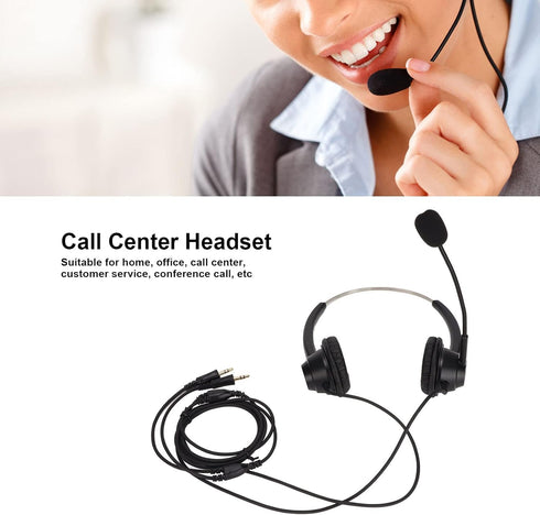 3.5mm Wired Stereo Call Center Headset, On Ear Call Center Headset with Noise Cancelling Microphone, Computer Headphone for Home Office Customer Service
