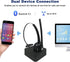 Trucker Bluetooth Headset with Microphone, Noise Cancelling Wireless Headset for Home Office Call Center