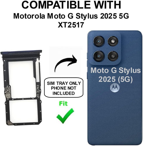 PHONSUN XT2517 5G 2025 Replacement Sim Card Tray SD Card Slot Holder for Motorola Moto G Stylus with Stainless Steel