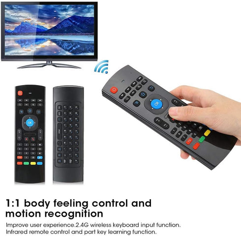 Double Sides Motion Sensing Remote Control, 2.4G Keyboard Mouse for Computer, 360° Grip