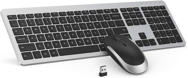 Wireless Keyboard and Mouse Combo - seenda Full Size Slim Wireless Keyboard Mouse with On/Off Switch
