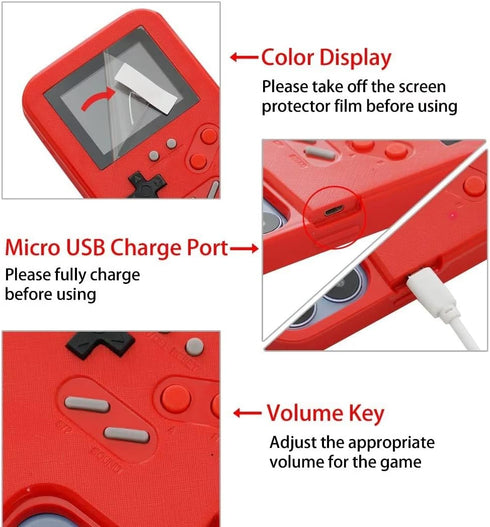 WeLohas Gameboy Case for iPhone 12/12 Pro - Handheld Retro 168 Classic Games Color Video Display Game Case