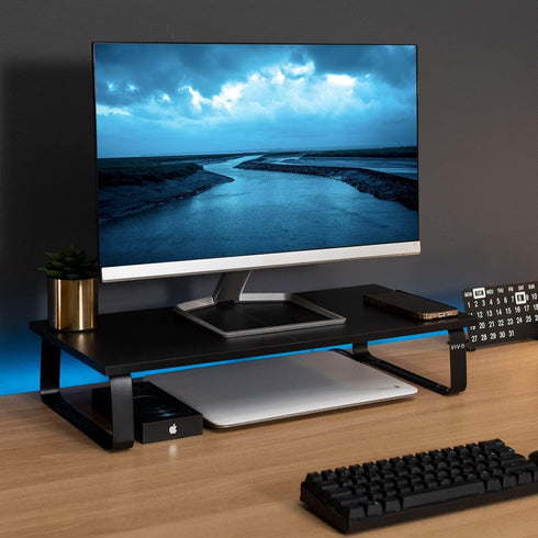 VIVO 24 Inch Desktop Riser Monitor and Laptop Stand, STAND-V000D, Black