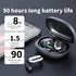 JIECAN Open Ear Headphones, Bluetooth V5.3 Wireless Earbuds with Earhooks and Charging Case for Running (Black)