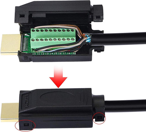 SinLoon 2 Pack HDMI Solderless Adapter, Gold Plated HDMI Extension Cable Connector, Signals Terminal Breakout Board