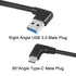 GELRHONR Right Left Angle USB Type C Cable, 90 Degree 18W Fast Charging USB A to USB C Cable (Black-Right-1M)