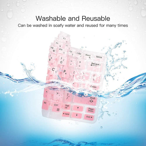 Dell Keyboard Cover Skin for Latitude 5480 5490 7490, E3340 E7450 E7470 E5450 E5470 E5491 E7480, Ombre Pink (US Layout)