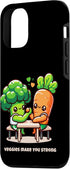 Funny Broccoli and Carrot 15 iPhone Funny Broccoli vs. Carrot Arm Wrestling Funny Food Tee Case