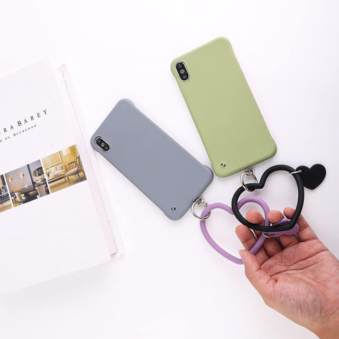 Heart Loop Phone Lanyard, Smart Phone Hand Wrist Lanyard Strap with Key Chain Holder for Cell Phone Case, Keys, ID