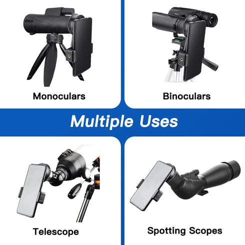 Jreiiolk New Universal Phone Adapter for Binoculars Monocular Spotting Scope Telescope Microscope - Turn Your Optics