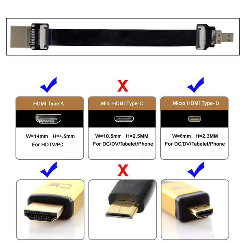 xiwai CYFPV HDMI Male to Micro HDMI Male Extension Cable, 1080P for FPV HDTV Multicopter Aerial Photography