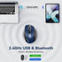 Wireless Mouse (BT5.0/3.0 & 2.4G) Rechargeable Silent Mouse, 4800 DPI Adjustable, Ergonomic Bluetooth Mouse for Laptop,