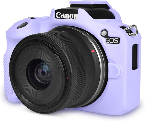 Rieibi Soft Silicone Case for Canon EOS R50 Camera, Lightweight Protective Case, Purple