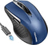 Wireless Mouse (BT5.0/3.0 & 2.4G) Rechargeable Silent Mouse, 4800 DPI Adjustable, Ergonomic Bluetooth Mouse for Laptop,