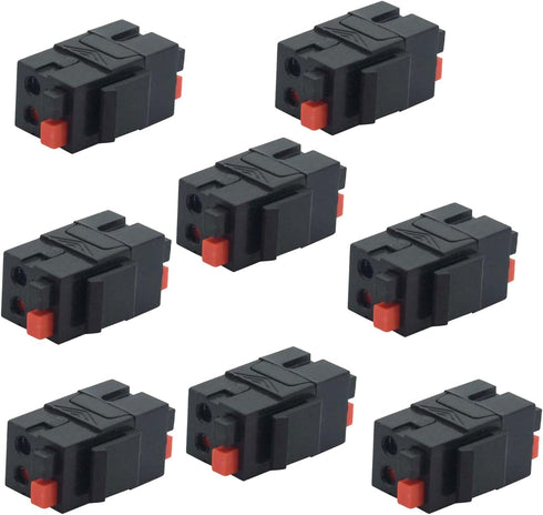 Speaker Keystone Jack – Spring Loaded Female to Female Speaker Jack for Keystone Wall Plate, Home Theater - Black