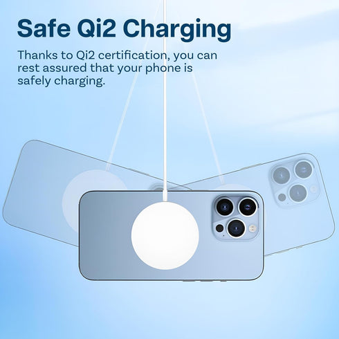 MMOBIEL 15W Qi2 Certified Magnetic Wireless Charger Pad for MagSafe iPhone & Samsung, Charging Station for AirPods &