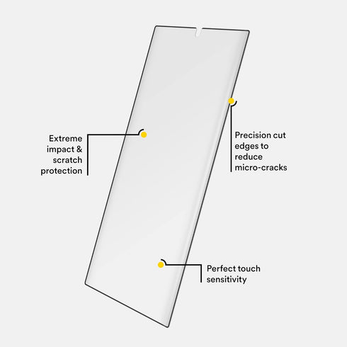 BodyGuardz Eco PRTX Screen Protector for Samsung Galaxy S23 Ultra, Shatterproof Synthetic Glass, Case Friendly, Clear