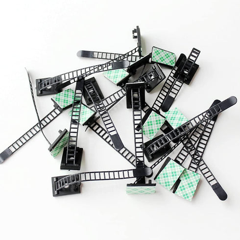 Cable Nylon Ties - 20 Pieces Black Desktop Wire Classification Organizer Ties