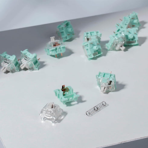 Gateron Jade Series Pre-Lubed Linear White Keyboard Switch, 10PCS 3-Pin 38gf Double Spring for MX Gaming