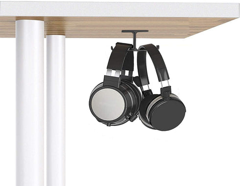 Headphone Hanger Stand, Aluminum Under Desk Hook, Dual Headsets Holder Mount for PC Gaming Accessories
