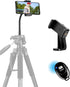 Phone Tripod Mount Adapter with Adjustable Gooseneck and Remote, Flexible Arm Universal Cell Phone Holder for Recording