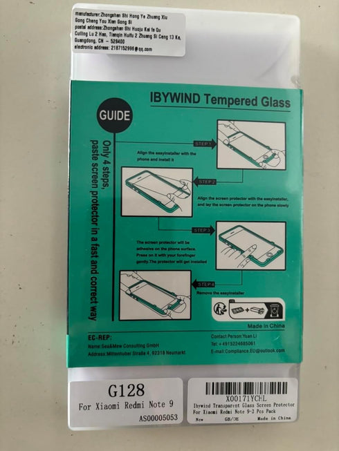 Ibywind Screen Protector for Redmi Note 9, with 2Pcs Tempered Glass, 1Pc Camera Lens Protector