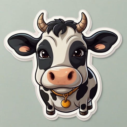 Acatalepsy Sticker Cute Dairy Cow Stickers for Water Bottle 2in, Waterproof Vinyl Kawaii Animal