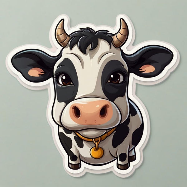 Acatalepsy Sticker Cute Dairy Cow Stickers for Water Bottle 2in, Waterproof Vinyl Kawaii Animal
