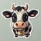 Acatalepsy Sticker Cute Dairy Cow Stickers for Water Bottle 2in, Waterproof Vinyl Kawaii Animal