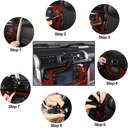 Fit for Toyota FJ Cruiser 2007-2021 - Multifunctional Car Phone Mount, Dash Panel Track Holder for Dashboard Air Vent