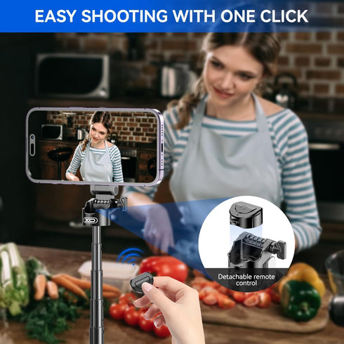 XO Simple is Beauty Control,4-in-1 17 16 15 14 13 12 Magnetic Tripod for iPhone with Remote Portable Selfie Stick