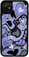 Cute Phone Case for iPhone 11, Slim Soft Protective Design with Purple Love Heart