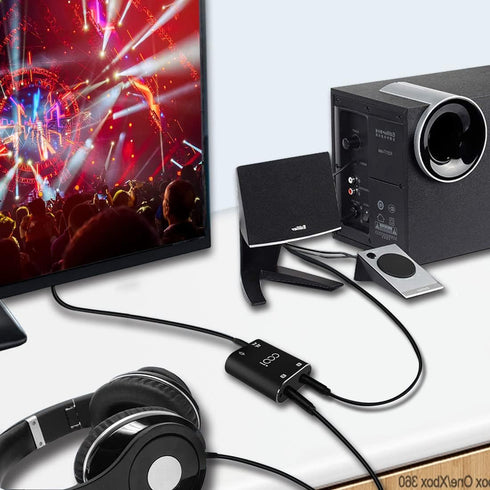 3.5mm Stereo Audio Switcher (1 in 2 Out / 2 in 1 Out) with 3.5mm Audio Cable, AUX Audio Speaker Selector