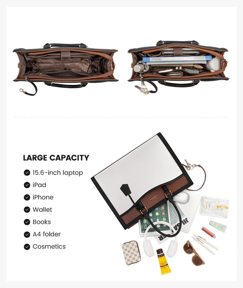 15.6 inch LOVEVOOK Laptop Tote Bag for Women, Office Work Bag Briefcase fit for Laptop, Large Capacity Teacher Bag