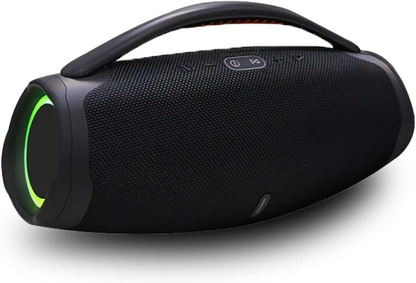 Portable Bluetooth 5.0 Speakers, RGB 360 Degree Surround Sound Loud Speaker, Long Battery Life, Outdoor Wireless (Black)
