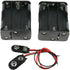 E-outstanding AA Battery Holder 2 Set, 6x1.5V Black Thicken Case Box with Wired Battery Clip